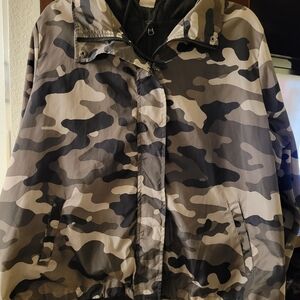 Camouflage double zip lined jacket